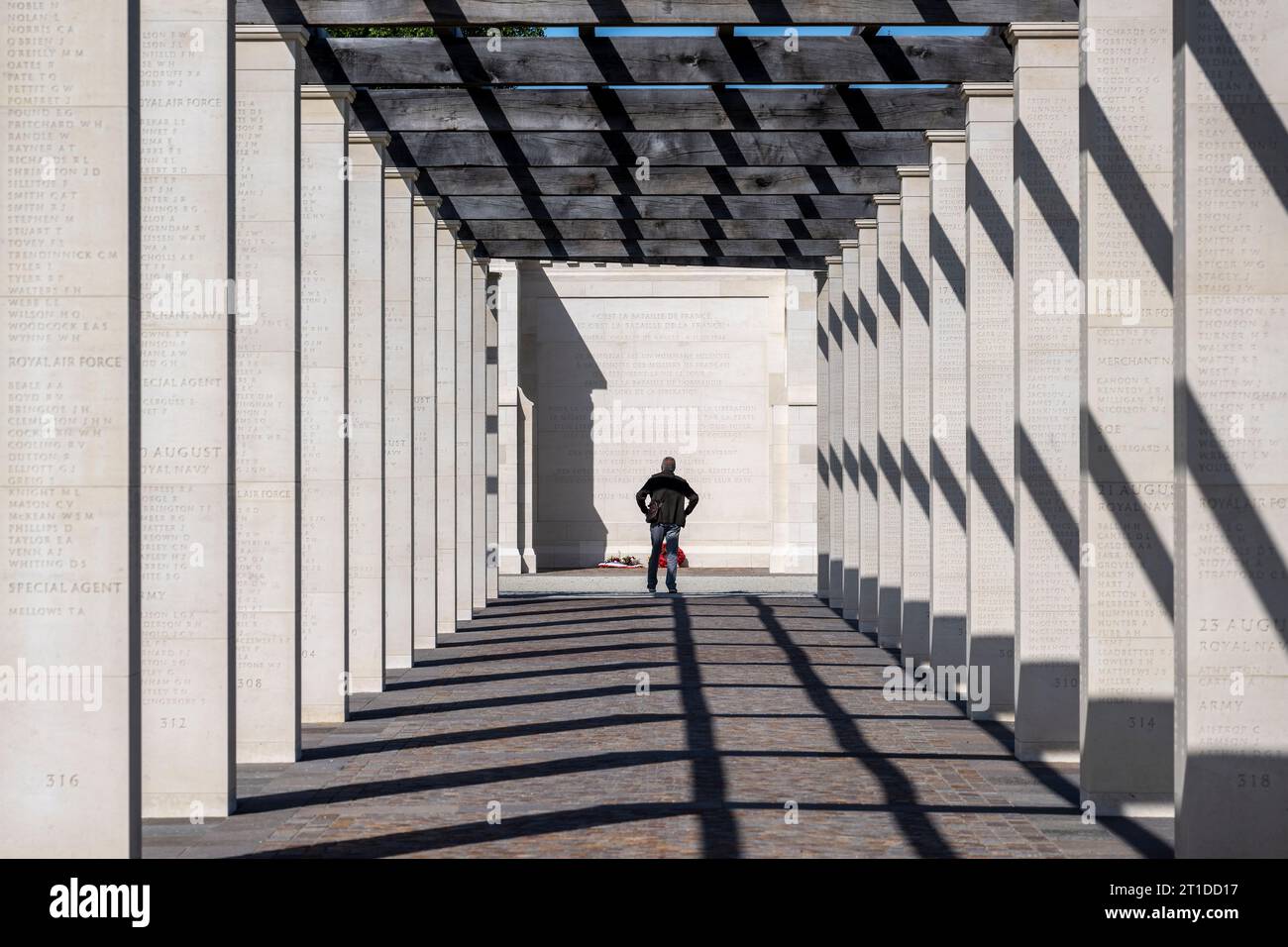 Il British Normandy Memorial si affaccia su Gold Beach, Normandia, Francia. Foto Stock