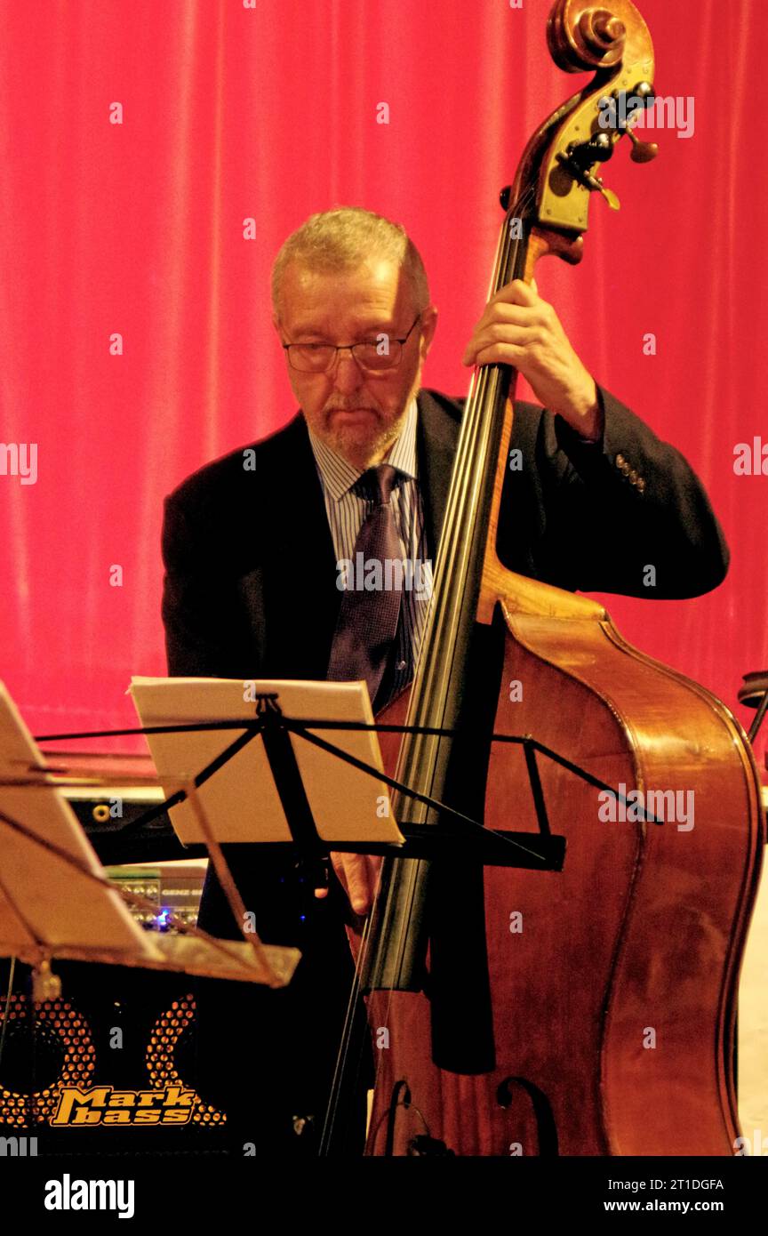 Dave Green, Art Themen Project, Battle Jazz Festival, Battle, East Sussex, luglio 2023. Foto Stock