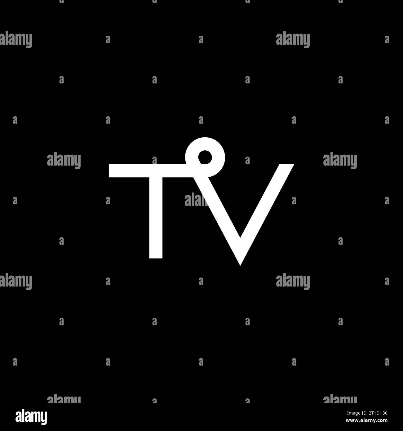 Logo TV, monogramma TV, logo TV iniziale, logo TV Letter, icona, vettore Illustrazione Vettoriale