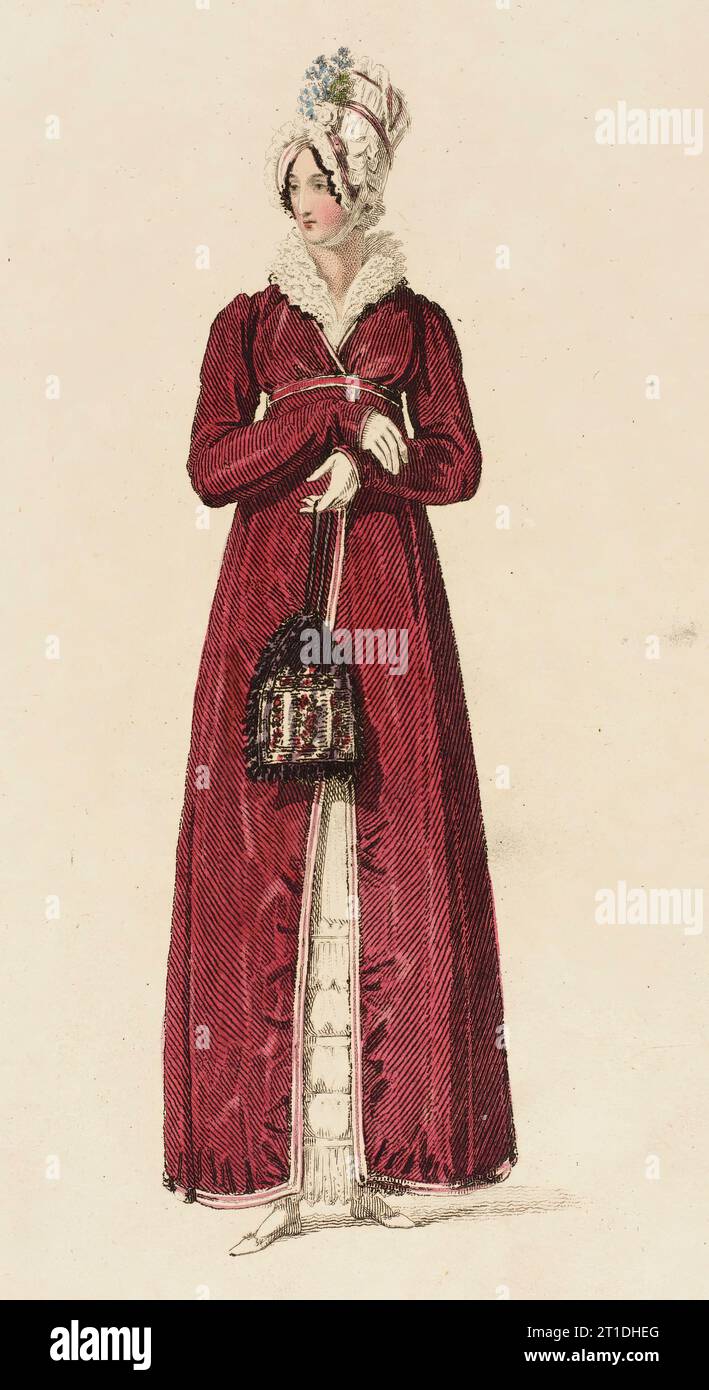 Fashion Plate (abito da passeggio), 1816. Foto Stock