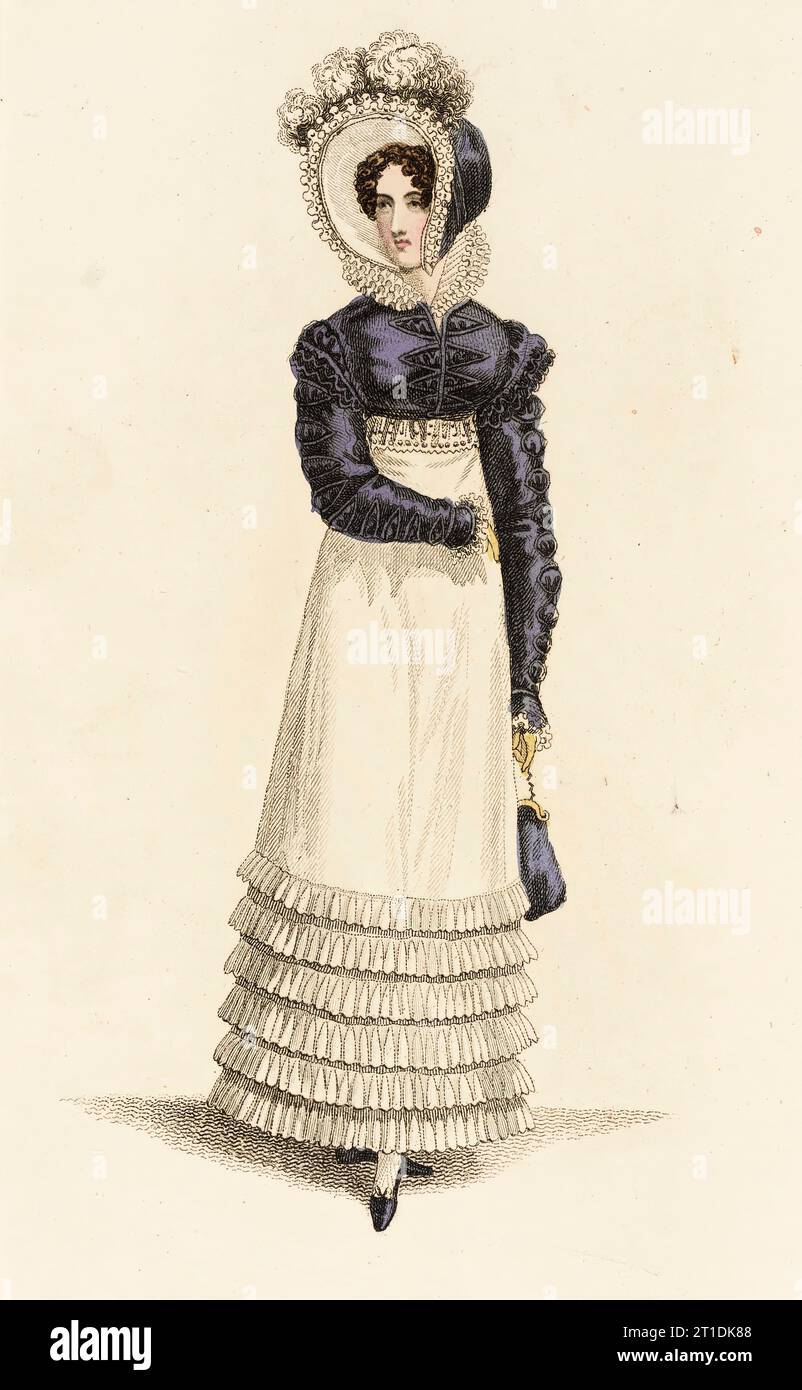 Fashion Plate (abito da carrozza parigino), 1819. Foto Stock