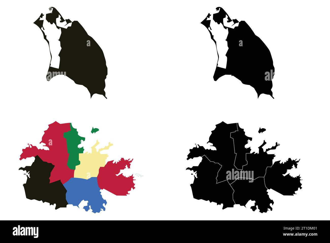 Antigua e Barbuda High mappa vettoriale dettagliata Illustrazione Vettoriale