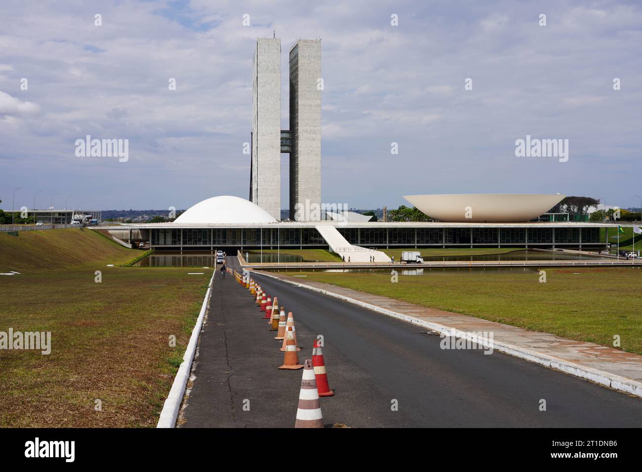 BRASILIA, BRASILE - 30 AGOSTO 2023: Il Congresso Nazionale del Brasile è l'organo legislativo del governo federale brasiliano, Brasilia, Brasile Foto Stock