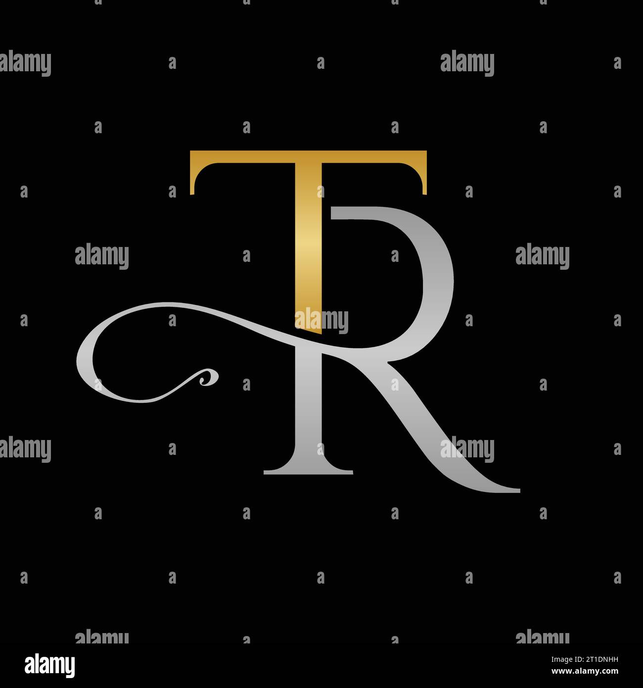 Logo TR, monogramma TR, logo RT iniziali, logo RT lettera, elegante, icona, vettore Illustrazione Vettoriale