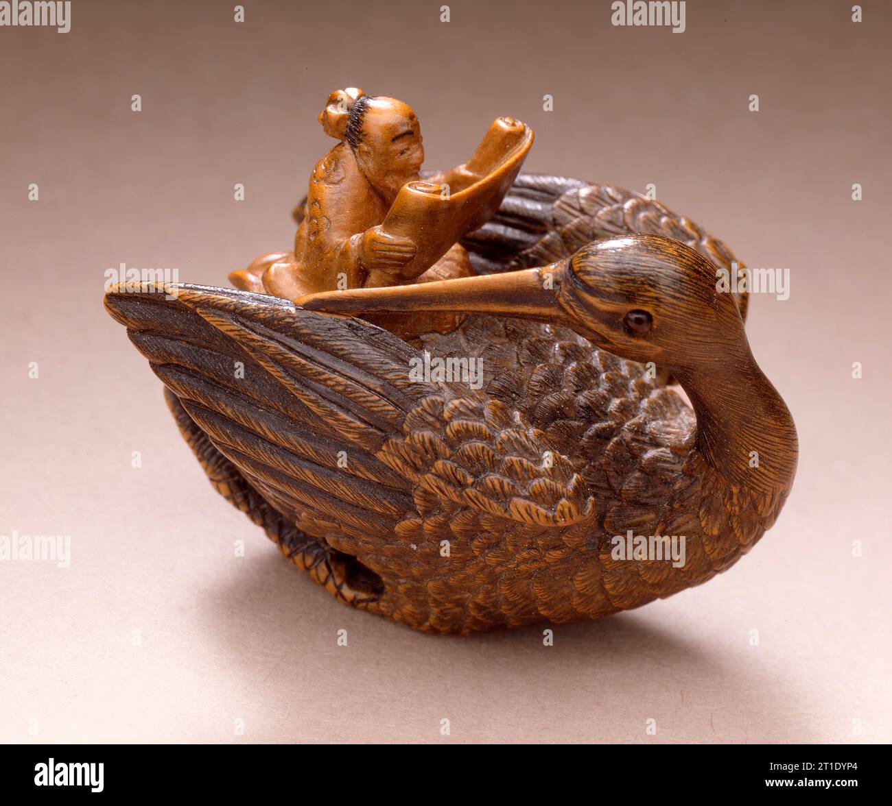 Daoist Immortal con Crane, XIX secolo. Foto Stock