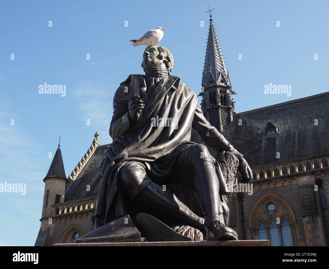 Statua di Robert Burns dello scultore John Steell intorno al 1880 a Dundee, Regno Unito Foto Stock