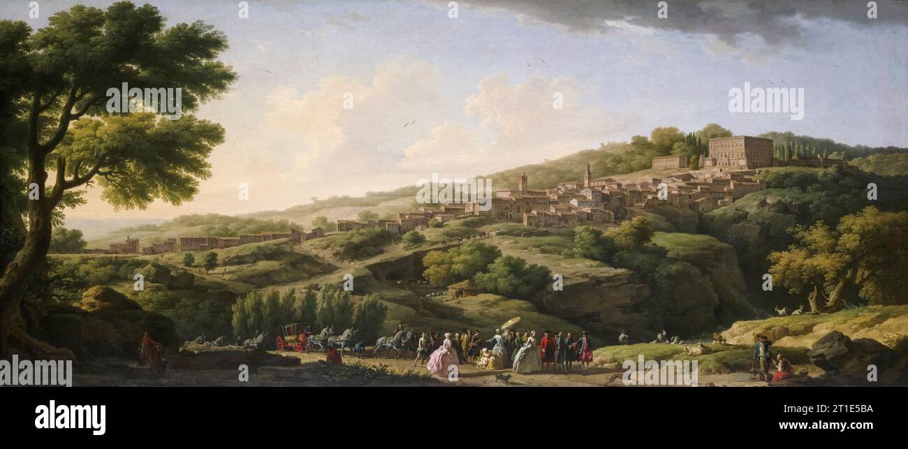 Claude Joseph Vernet, Villa a Caprarola, pittura di paesaggio ad olio su tela, 1746 Foto Stock