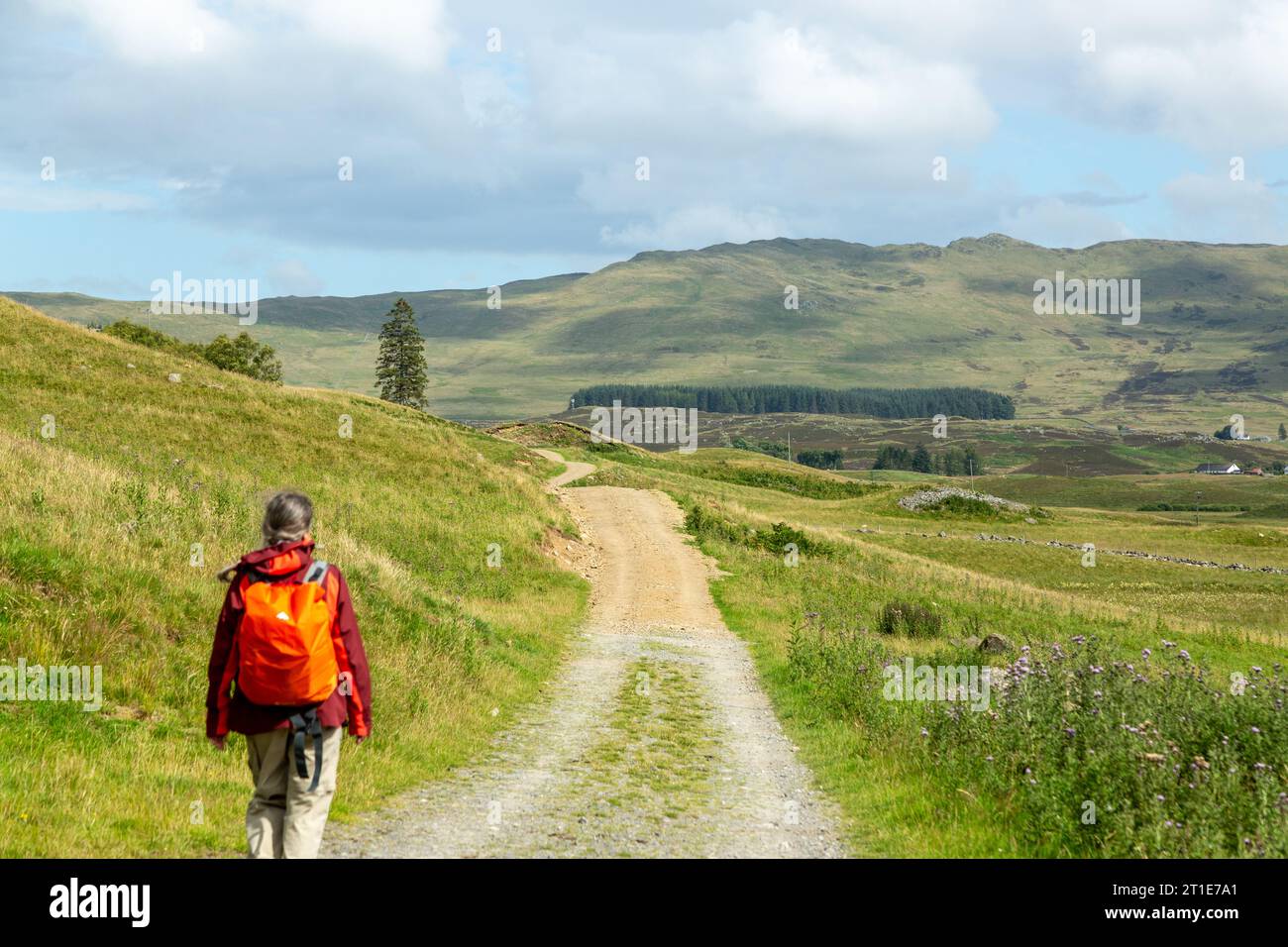 Il sentiero escursionistico Rob Roy Way vicino ad Amulree, Perthshire, Scozia Foto Stock