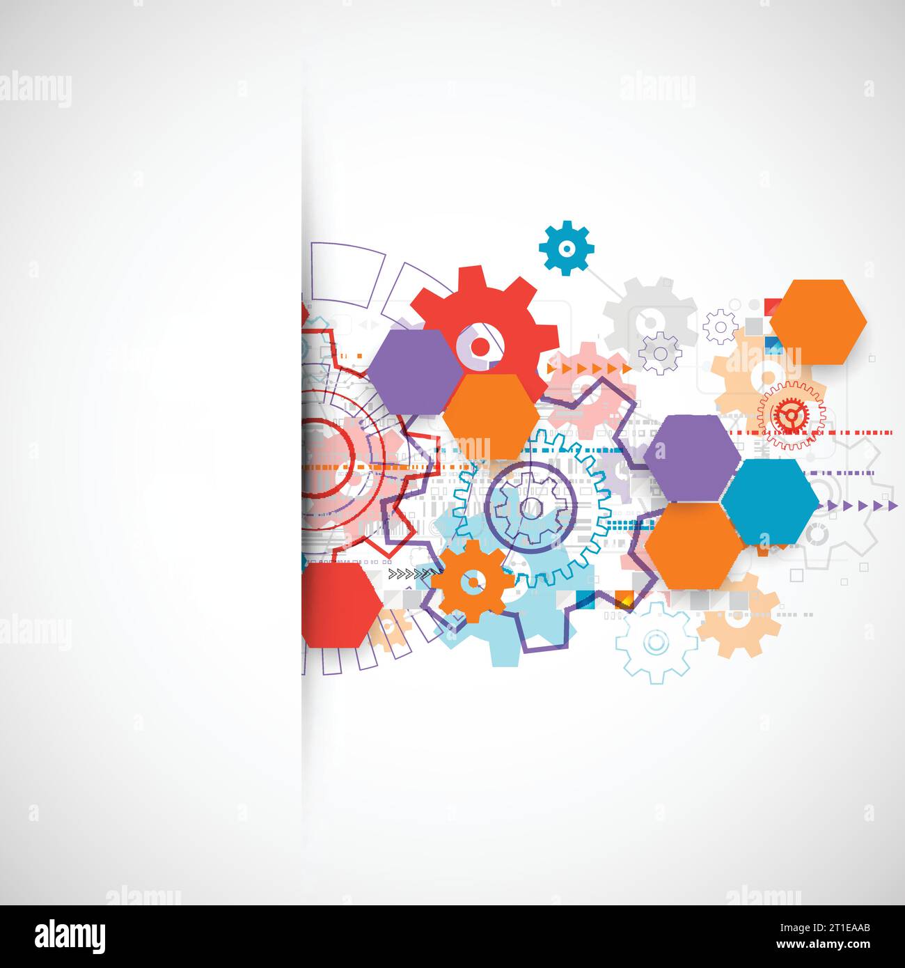 Background tecnologico astratto con ruote dentate. Vettore Illustrazione Vettoriale