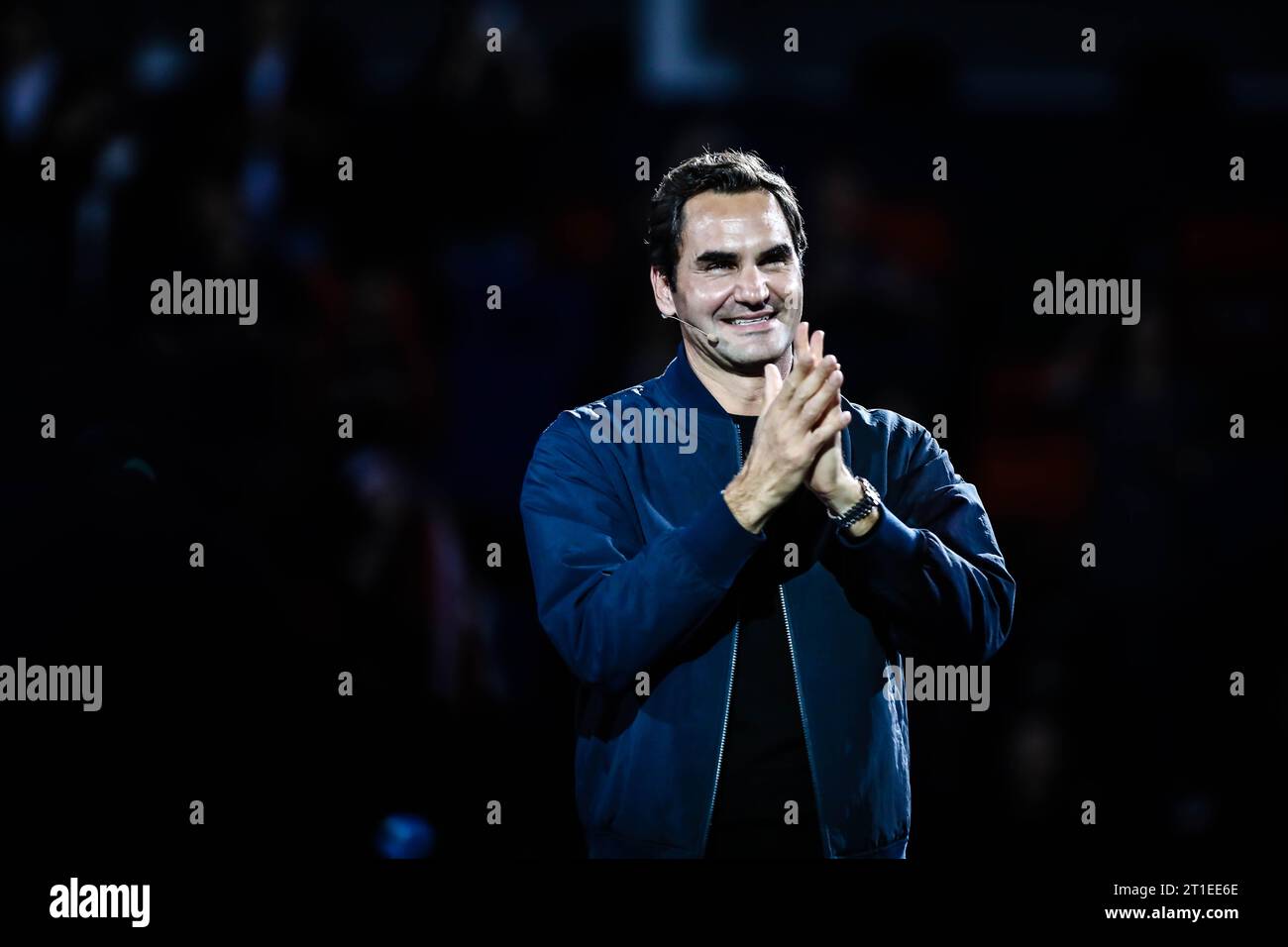 SHANGHAI, CINA - 13 OTTOBRE 2023 - Roger Federer partecipa alla Federer Super Best Friends Night all'ATP1000 Shanghai Masters il 13 ottobre 2023 Foto Stock