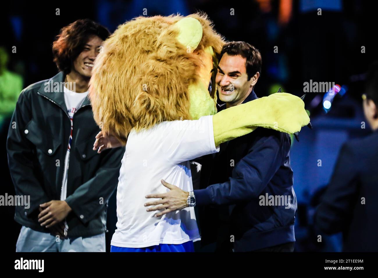 SHANGHAI, CINA - 13 OTTOBRE 2023 - Roger Federer partecipa alla Federer Super Best Friends Night all'ATP1000 Shanghai Masters il 13 ottobre 2023 Foto Stock