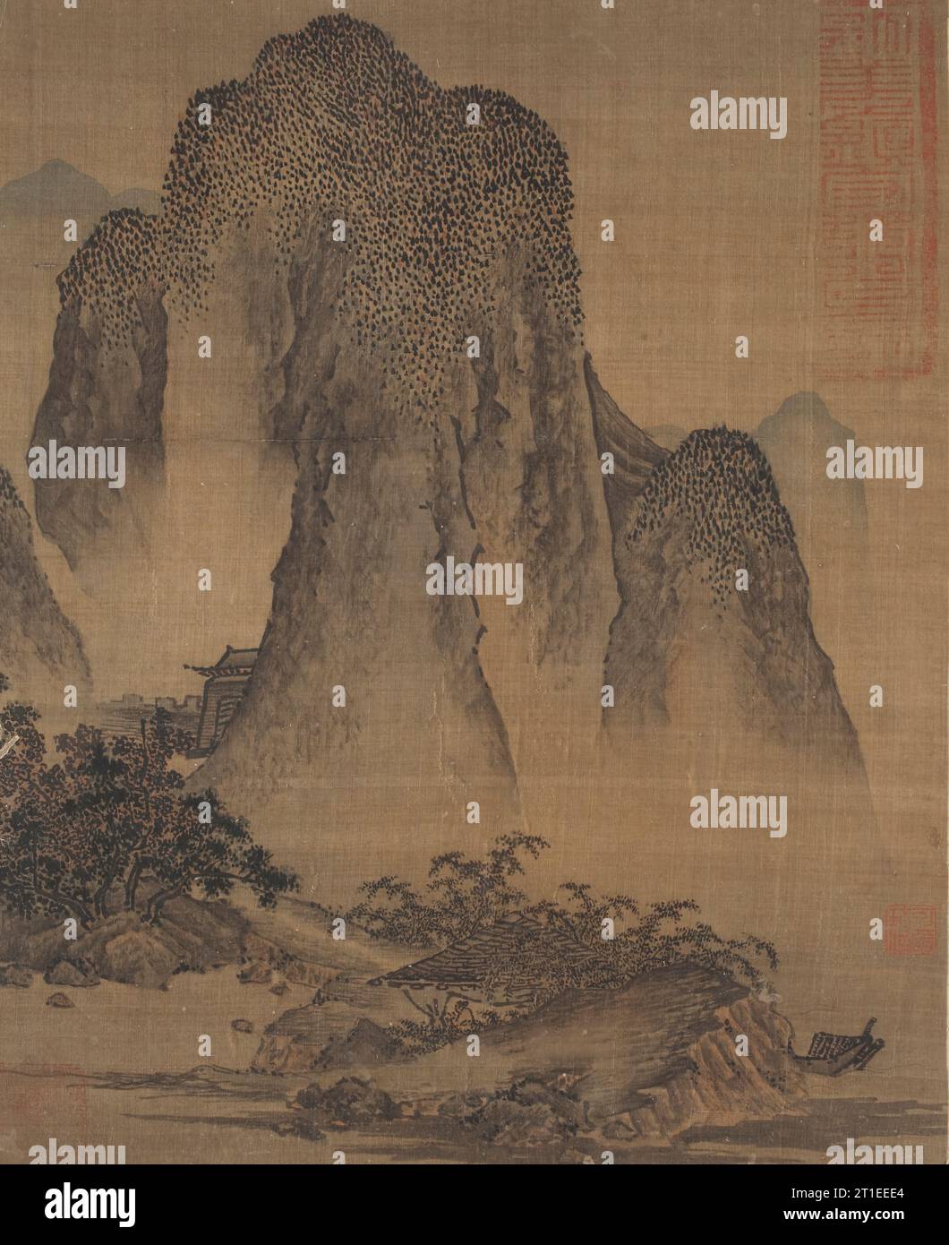 Paesaggio nello stile di fan Kuan (immagine 1 di 2), tardo Yuan o inizio dinastia Ming (XIV-XV secolo). Foto Stock