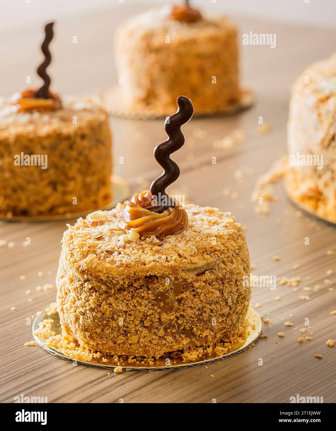 Mini torta Napoleone Foto Stock