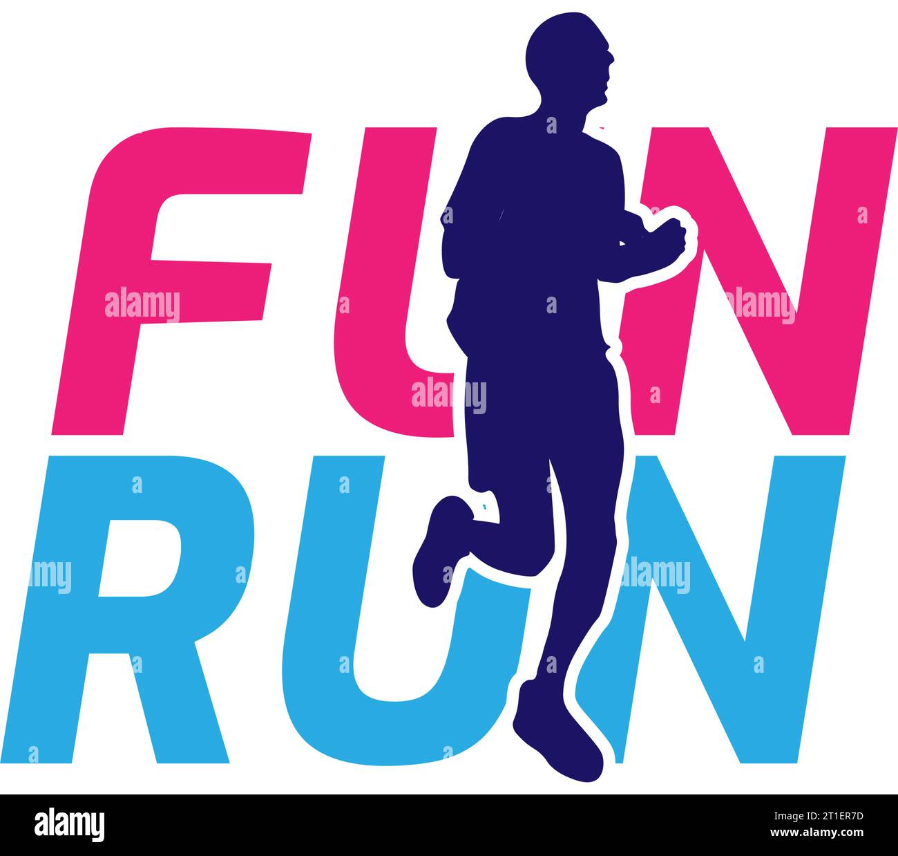 Design del logo per l'evento 5K Fun Run in formato vettoriale Illustrazione Vettoriale