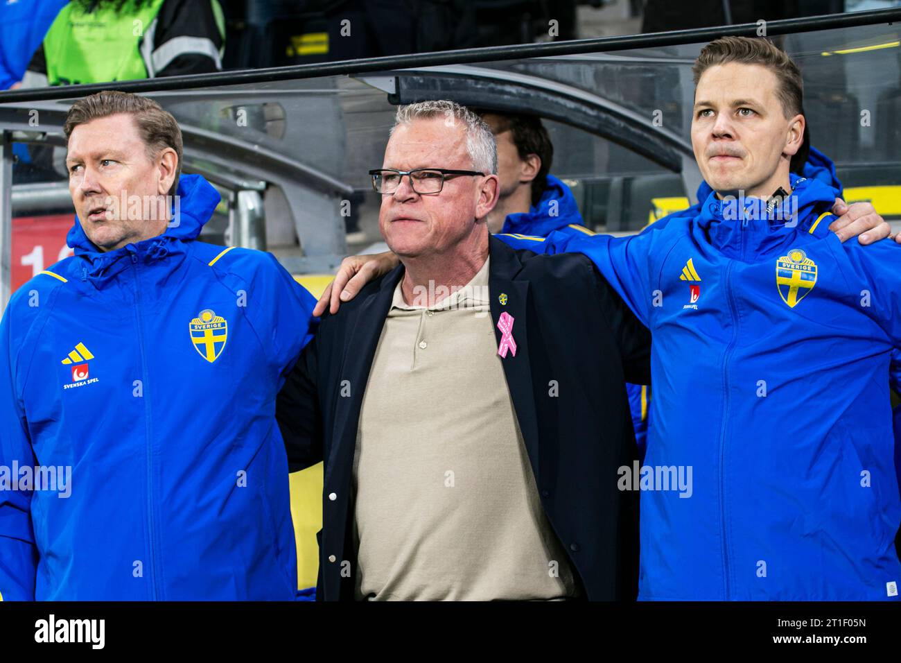 Stoccolma, Svezia. 12 ottobre 2023. L'allenatore svedese Janne Andersson, visto durante l'amichevole di calcio tra Svezia e Moldavia all'Friends Arena di Stoccolma. (Foto: Gonzales Photo/Alamy Live News Foto Stock