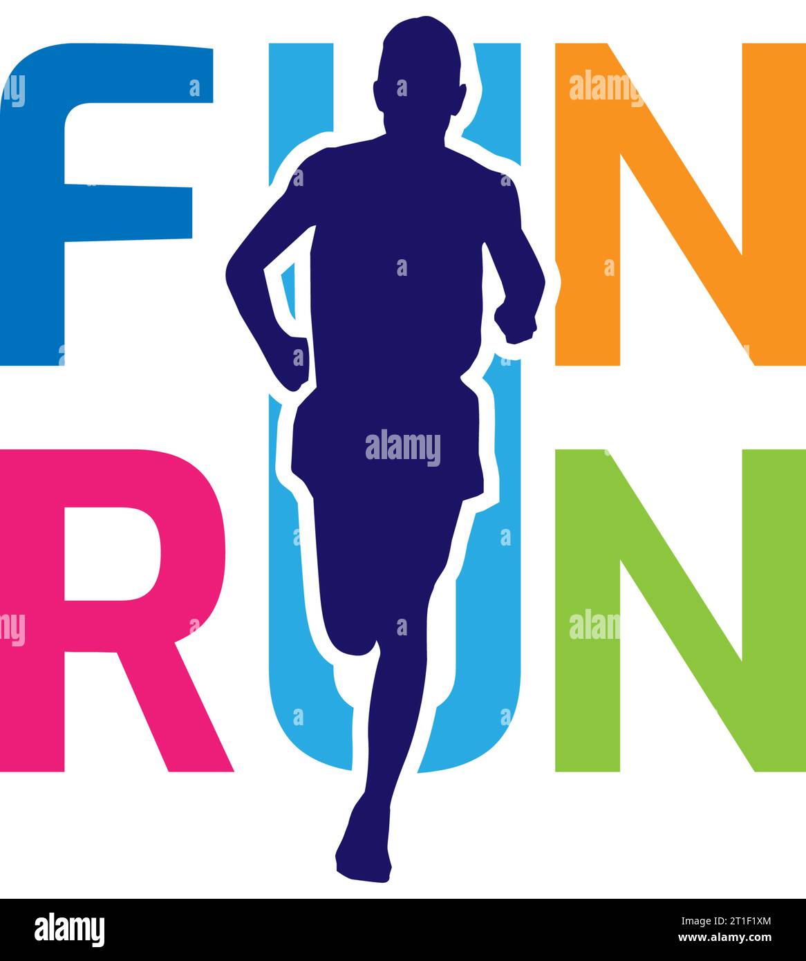 Design del logo per l'evento 5K Fun Run in formato vettoriale Illustrazione Vettoriale