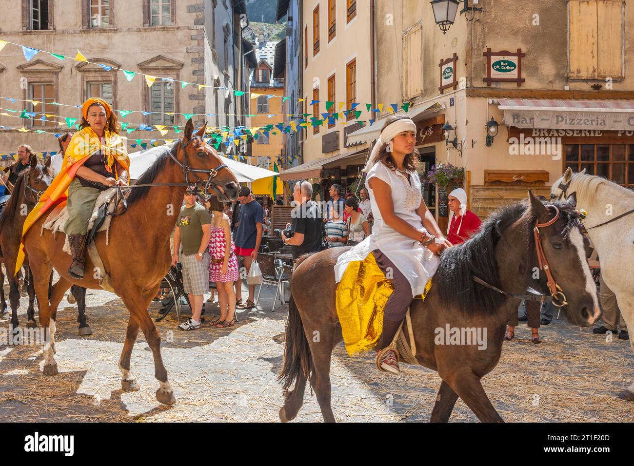 Francia. Regione Provenza-Alpi-Côte Azzurra. Dipartimento delle Hautes-Alpes. Città di Brianza: La festa medievale. Brianza si trova a un'altitudine Foto Stock