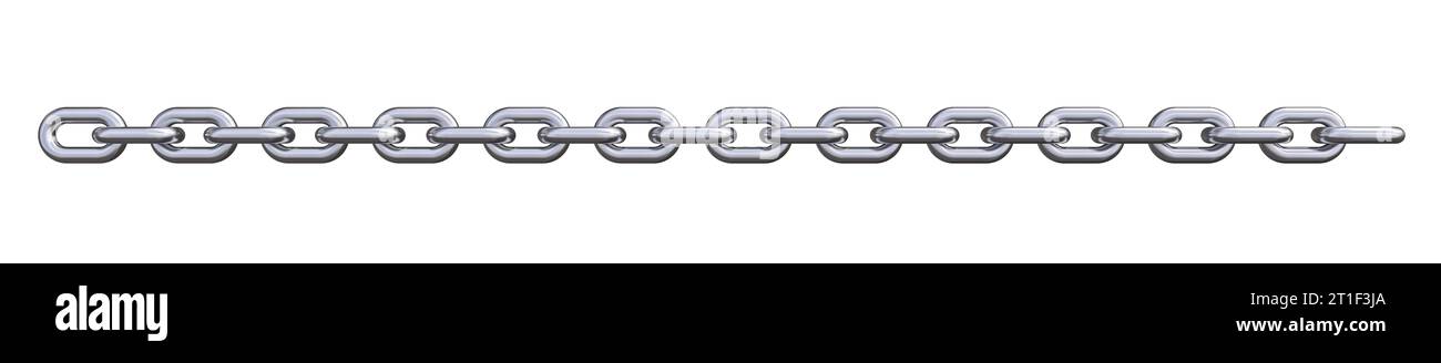 catena metallica isolata su bianco. rendering 3d. Foto Stock