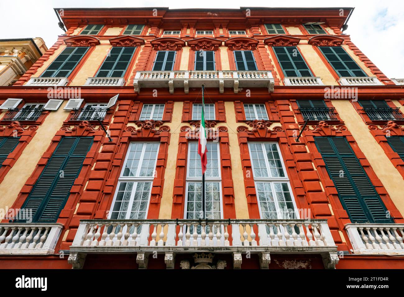 Palazzo Rosso detto anche Palazzo Brignole sale, è oggi un museo situato in via Garibaldi, nel centro storico di Genova. Liguria, Ital Foto Stock