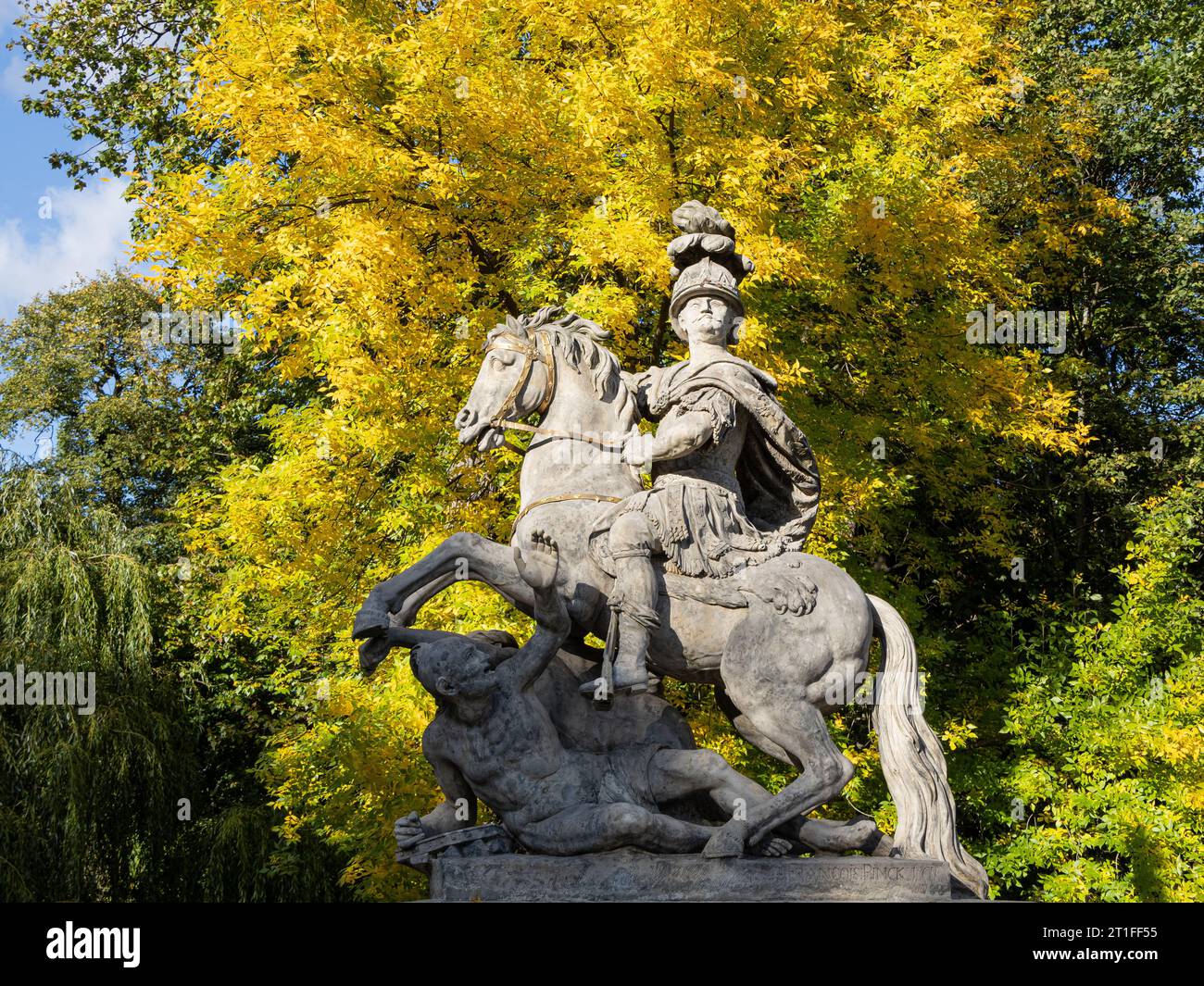 Monumento al re polacco Giovanni il terzo Sobieski trionfante nella battaglia di Vienna nel 1683. Tourist, Folder Photography. Autunno, bel tempo. Foto Stock