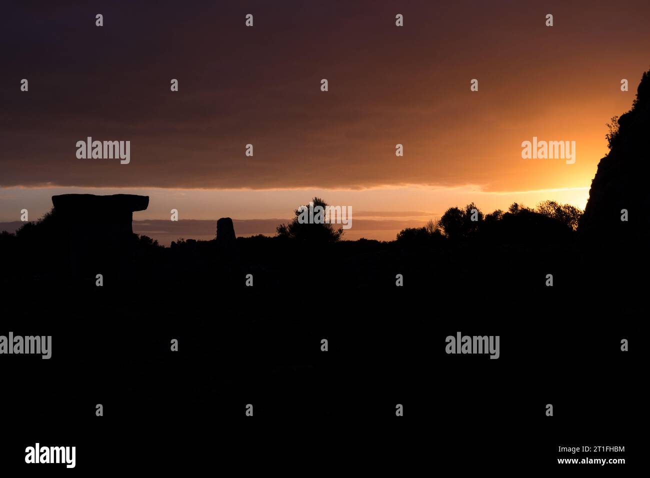 tramonto sull'isola di minorca, isole baleari, spagna Foto Stock