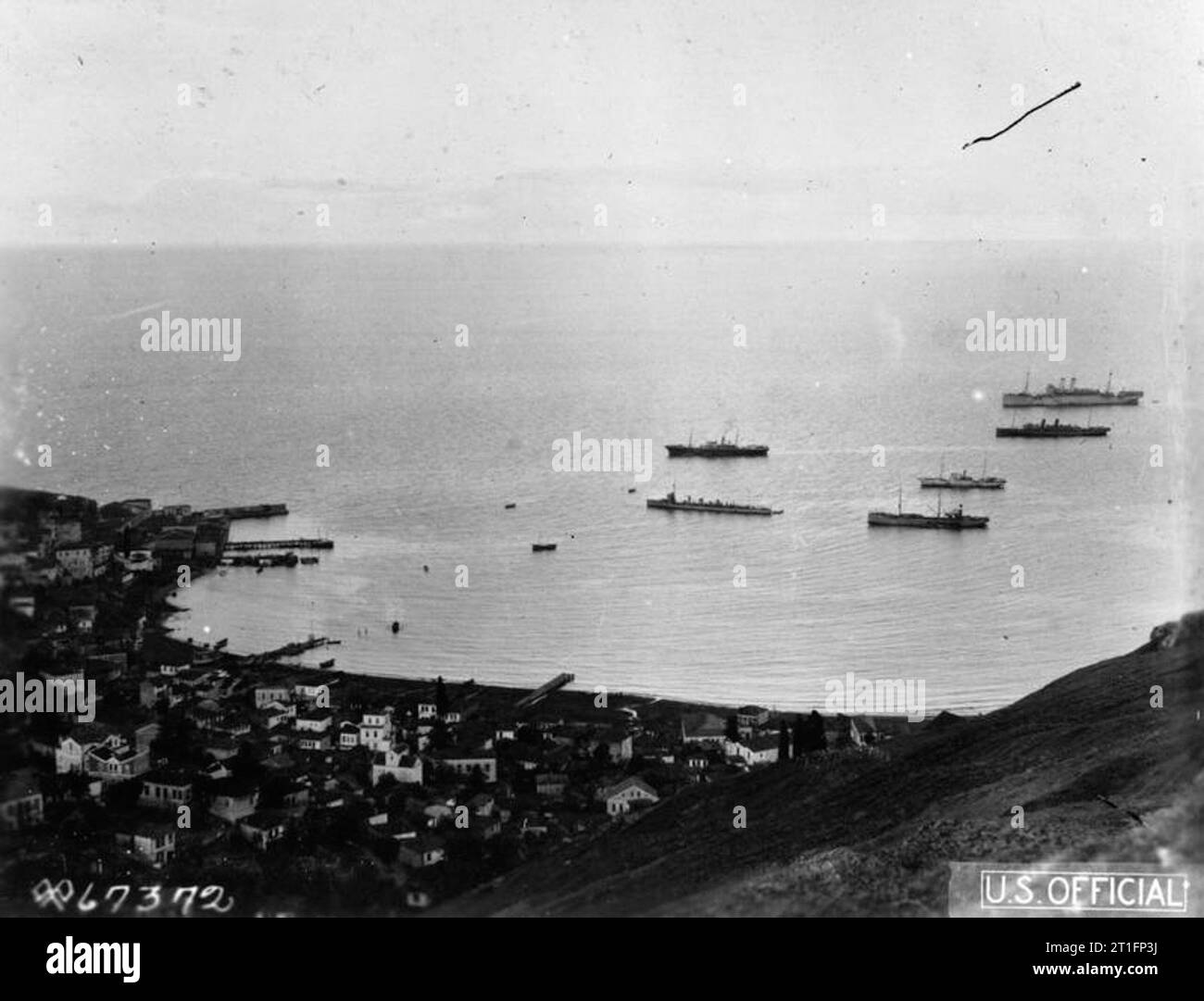 La US Navy in interwar periodo USS MARTHA WASHINGTON in Trebisonda Porto. Foto Stock
