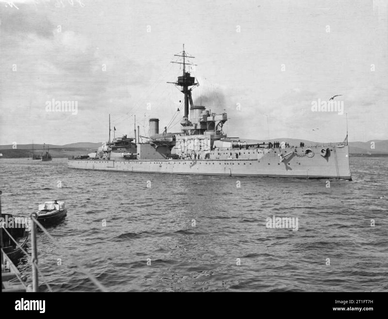 . HMS HERCULES a Scapa Flow. Foto Stock