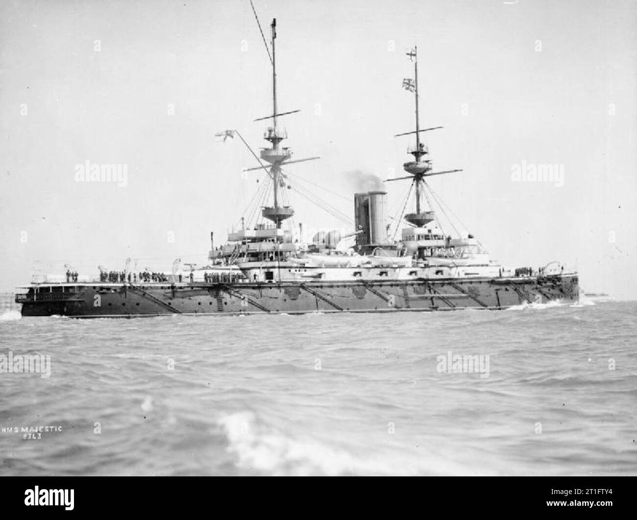 Maestose corazzate classe- il dispositivo HMS Majestic H. M. S. MAJESTIC, 1901. Foto Stock