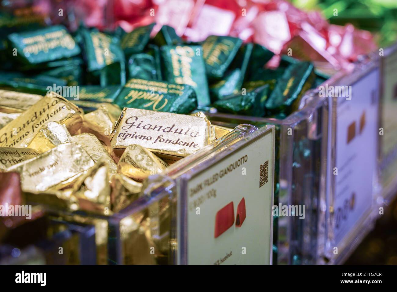 Primo piano del cioccolato di lusso Gianduia Foto Stock