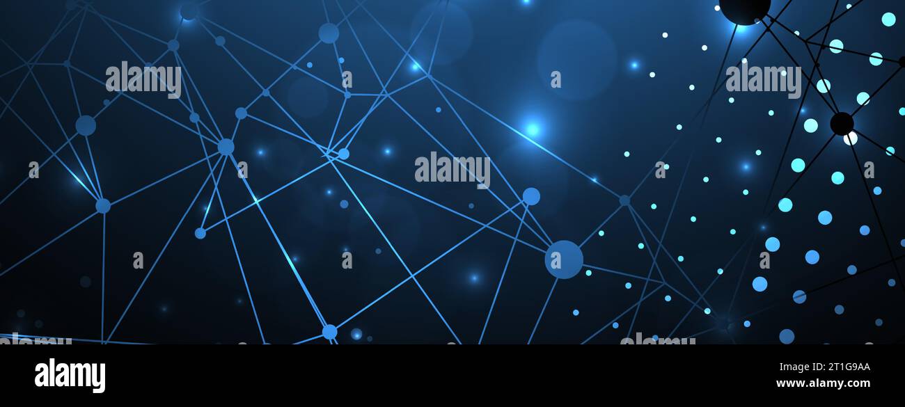 Modello per la presentazione scientifica e tecnologica. Sfondo stile plesso. Illustrazione Vettoriale
