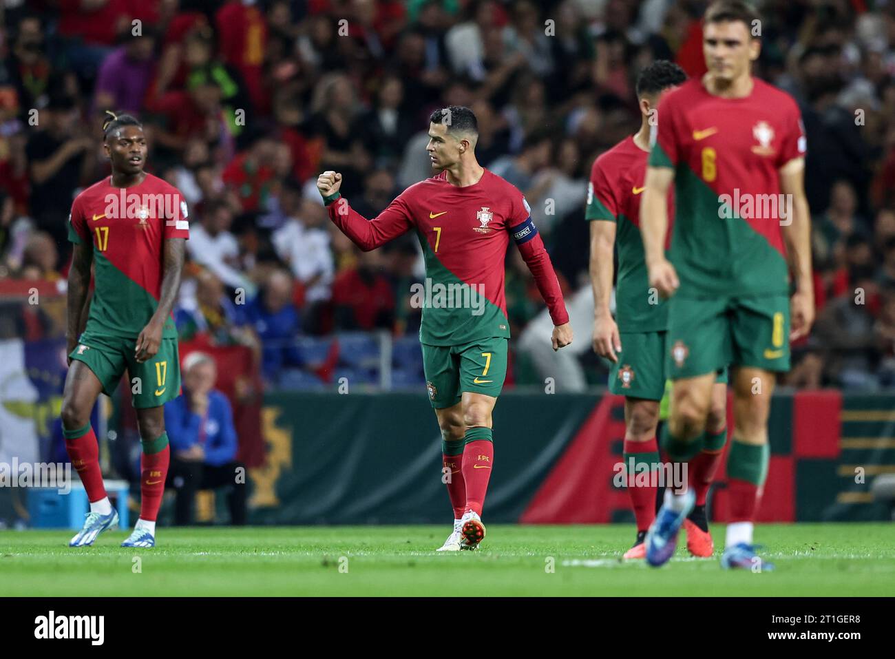 Dragon Stadium, Porto, Portogallo. 13 ottobre 2023. Cristiano Ronaldo festeggia il gol al Portogallo vs Eslováquia - qualificazione Euro 2024, fase a gironi, gruppo J. Foto Stock