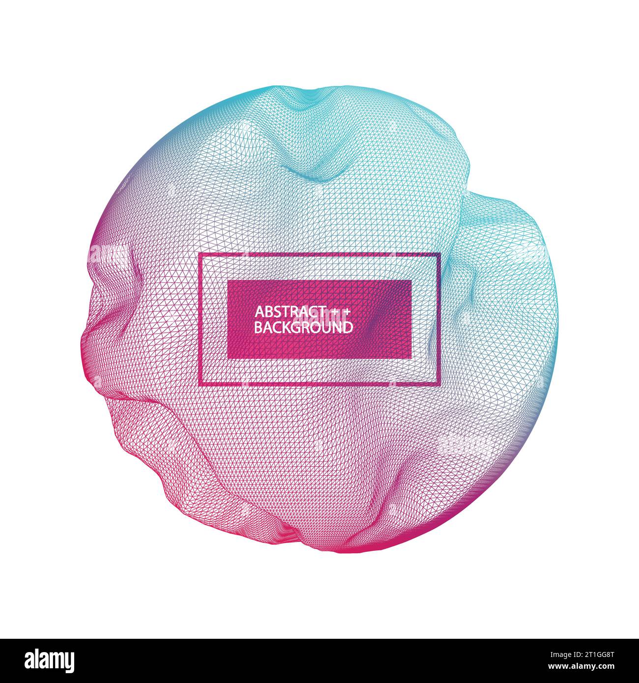 Sfondo sfera astratta con onde. Superficie 3D. Illustrazione Vettoriale