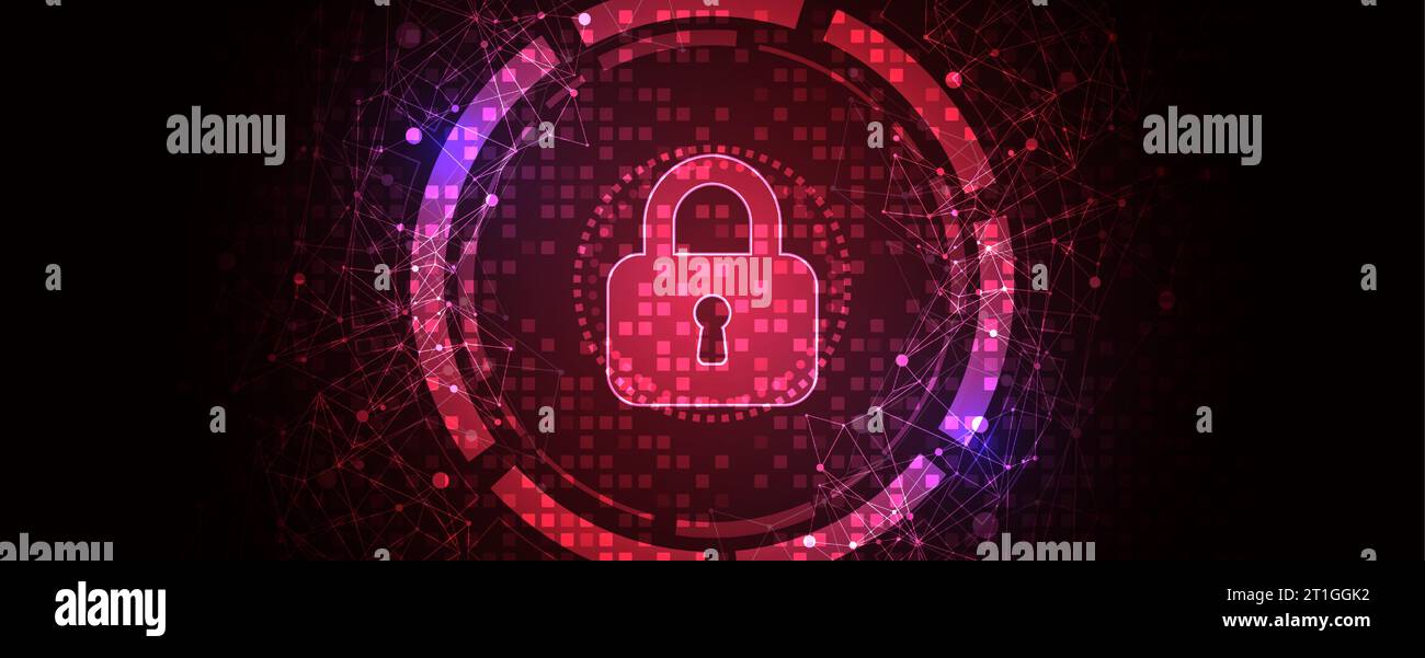 Spazio digitale sicuro. Riservatezza virtuale, protezione della programmazione. Illustrazione Vettoriale