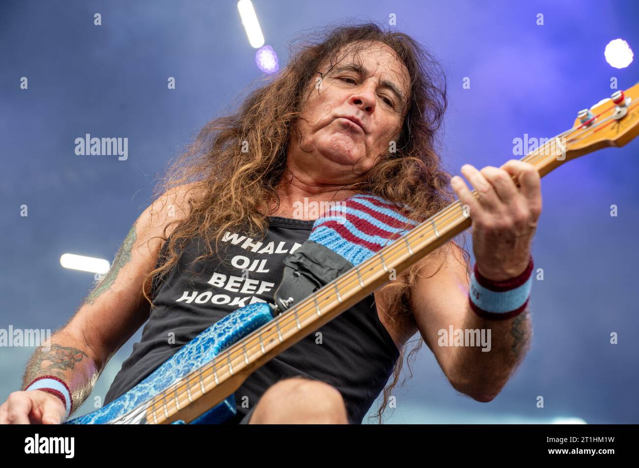 16 giugno 2023: Steve Harris degli Iron Maiden si esibisce con i British Lion all'Hellfest Open Air festival Foto Stock