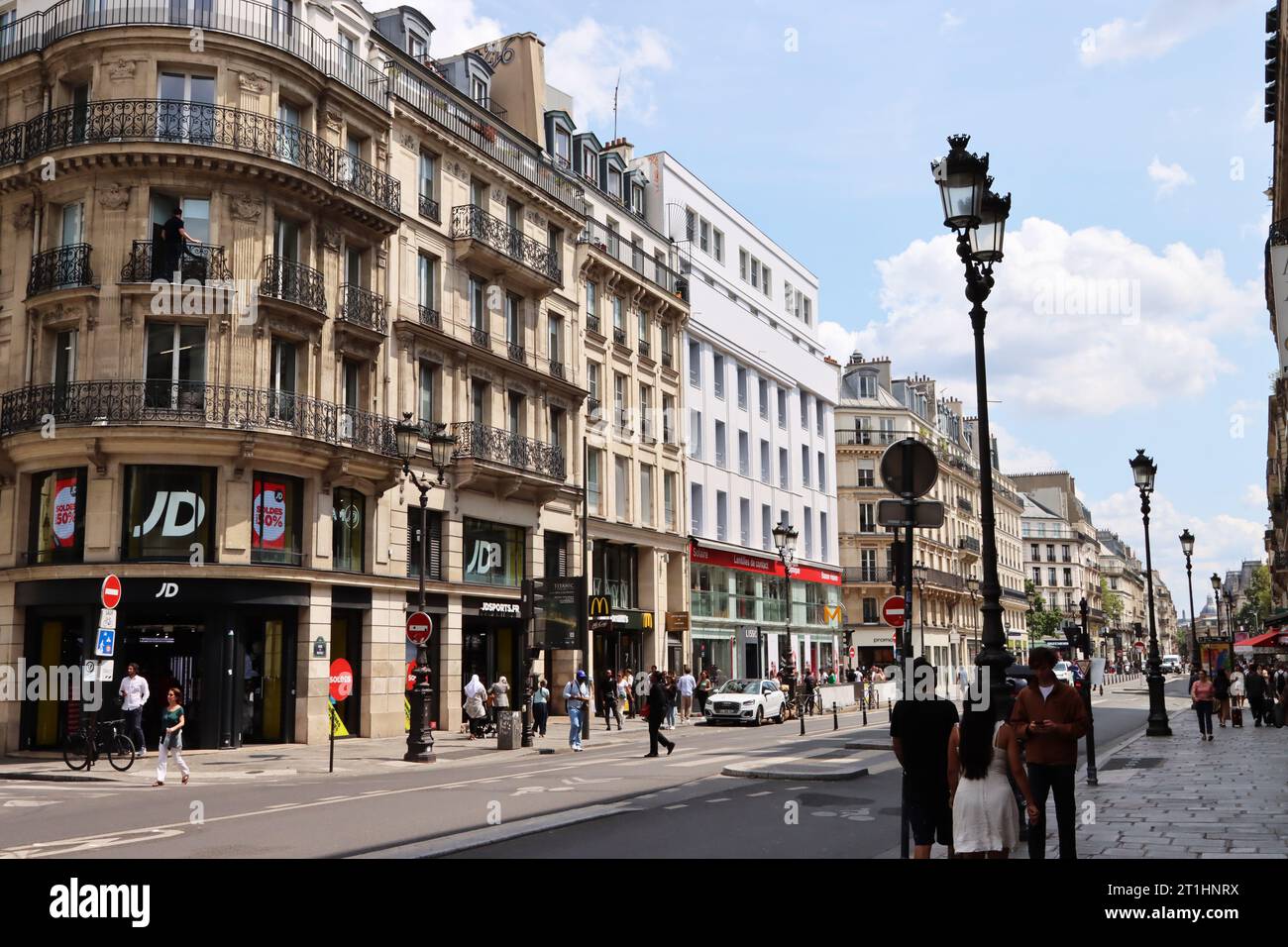 Strade, edifici e architettura di Parigi, Francia Foto Stock