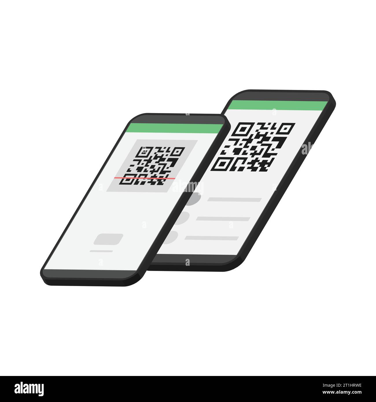 Pagamento contactless tramite scansione dell'illustrazione del vettore del codice qr Illustrazione Vettoriale