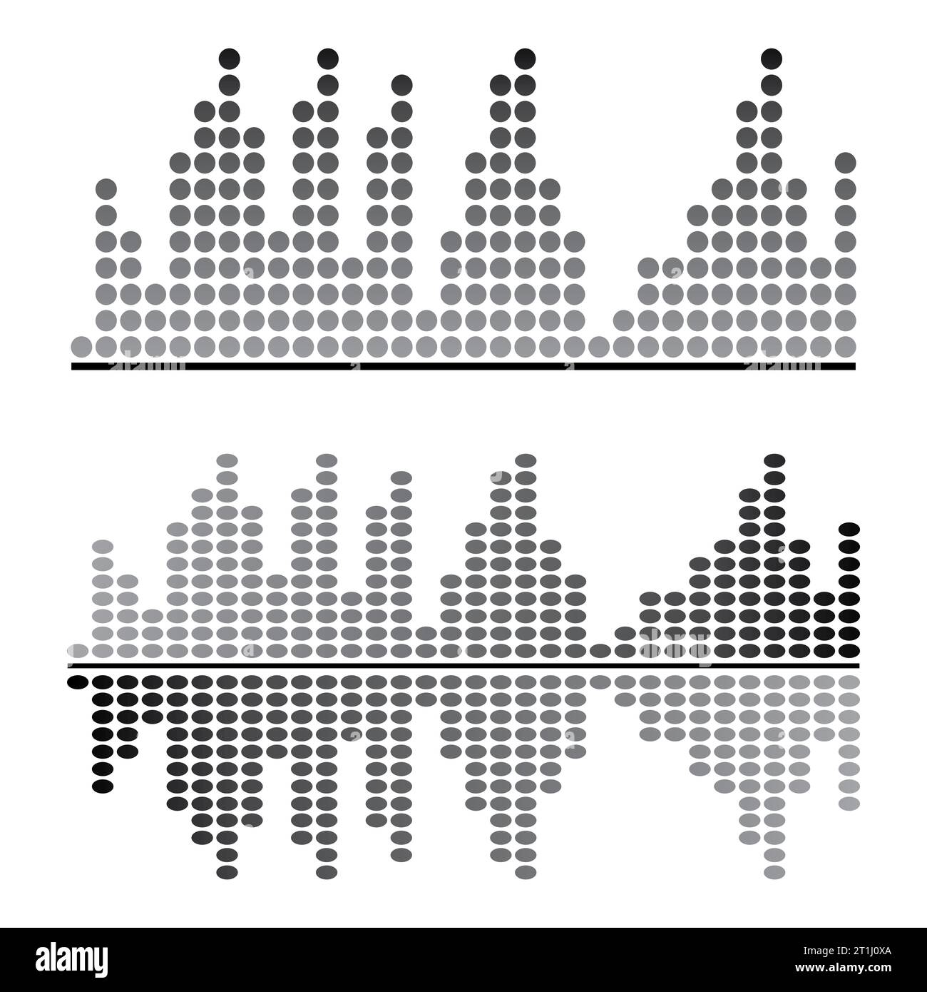 Tecnologia audio musica onde sonore illustrazione icona vettoriale Foto Stock