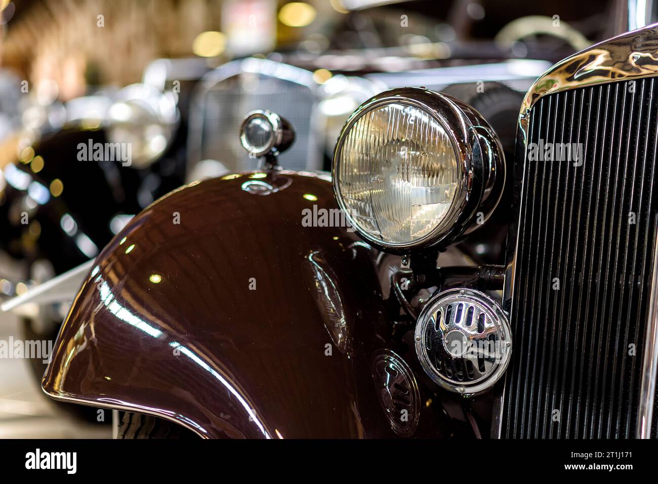 dettagli di un'auto d'epoca in un museo Foto Stock