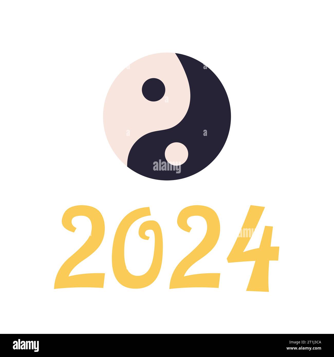 2024 yin-yang capodanno cinese, saldo. illustrazione vettoriale Illustrazione Vettoriale