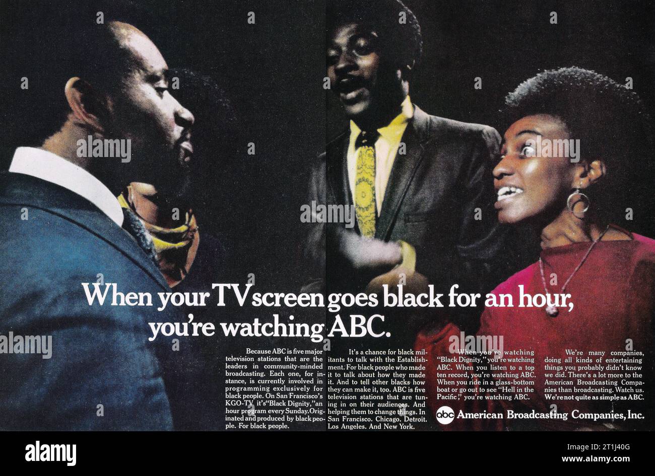 1969 ABC TV Netwrok ad. "Black Dignity Program". Foto Stock