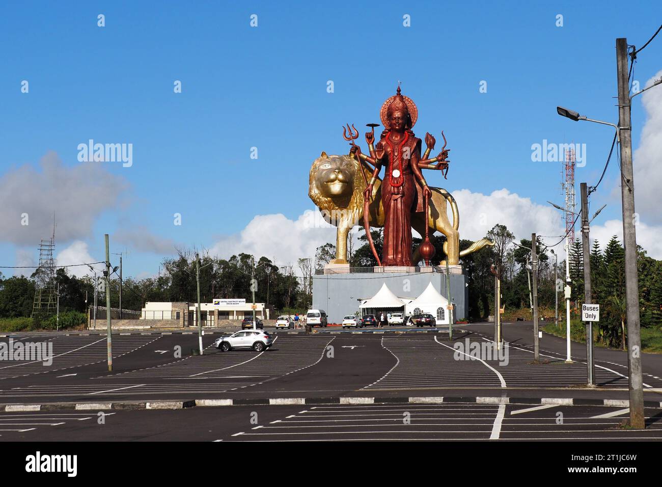 Statua di Maa Durga, Grand Bassin, Mauritius Foto Stock