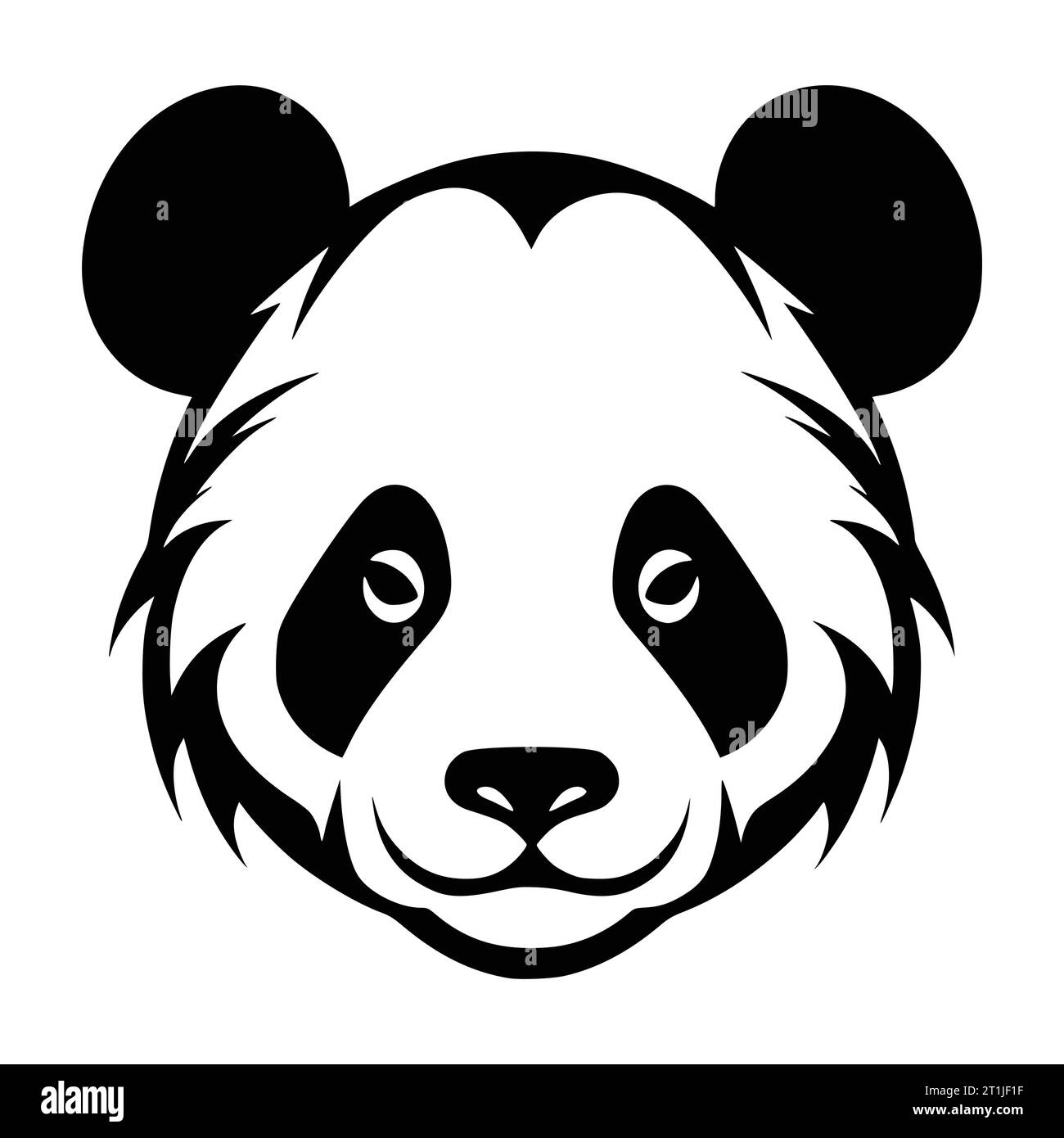 simbolo e logo della testa animale selvatico panda Illustrazione Vettoriale