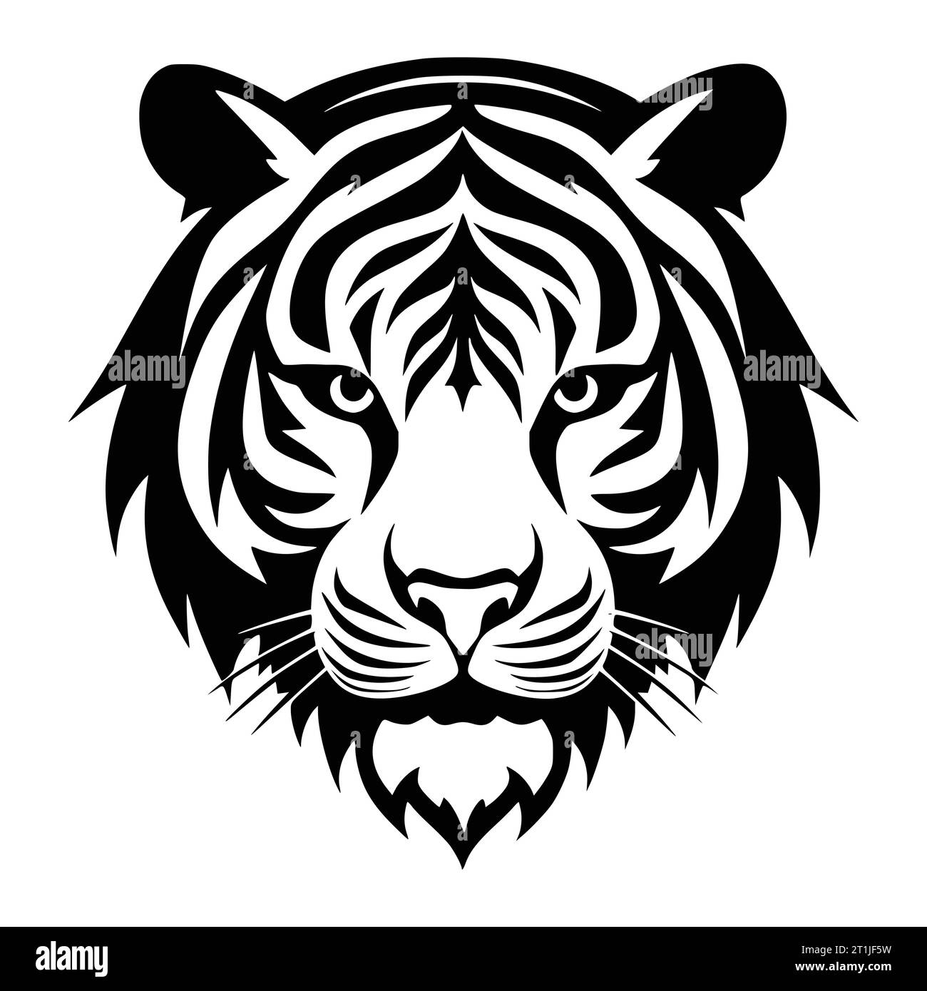 illustrazione della testa di animale selvatico tiger per logo, mascotte o simbolo Illustrazione Vettoriale