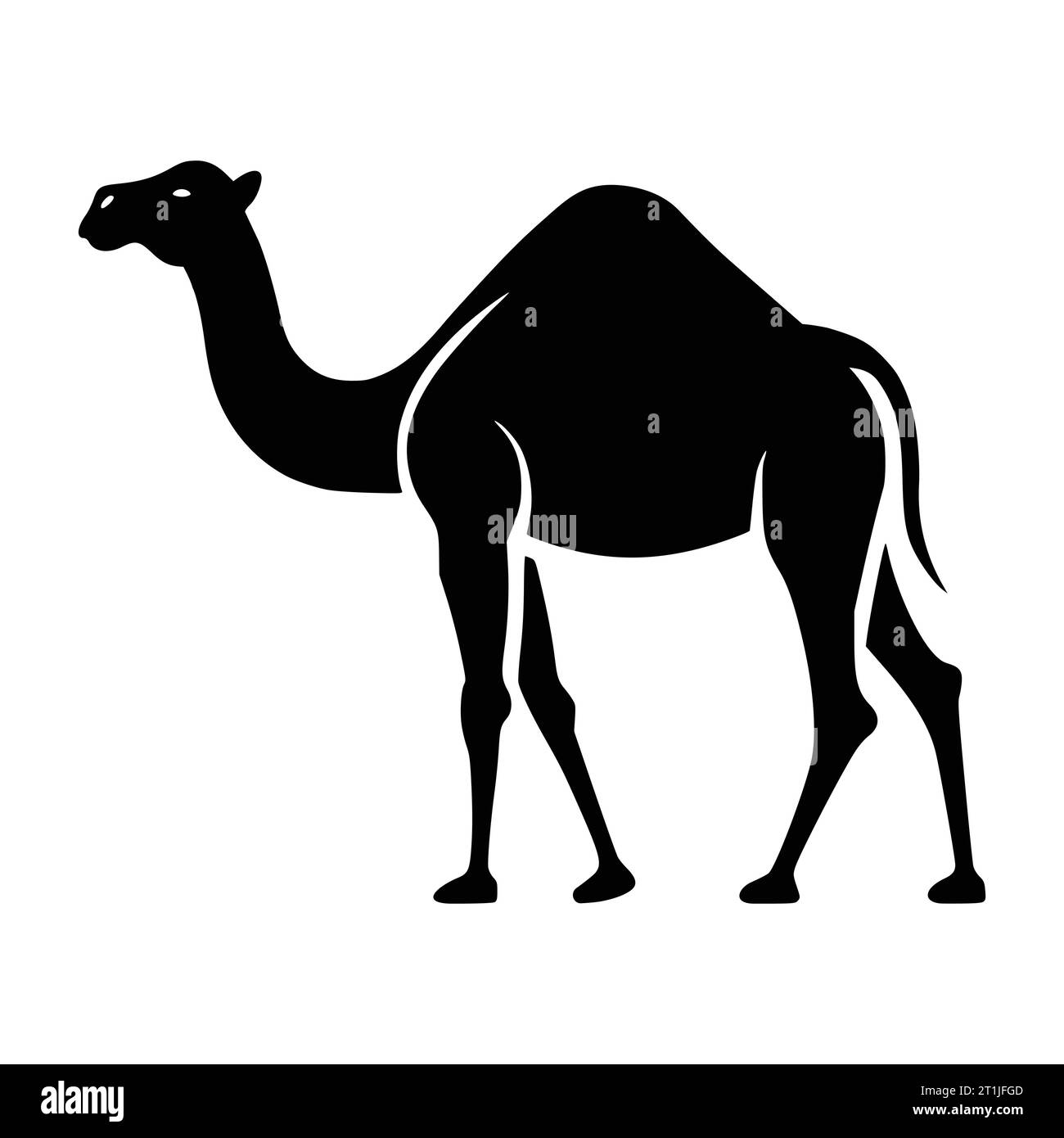 cammello mammifero illustrazione della testa di animale selvatico per logo o simbolo Illustrazione Vettoriale