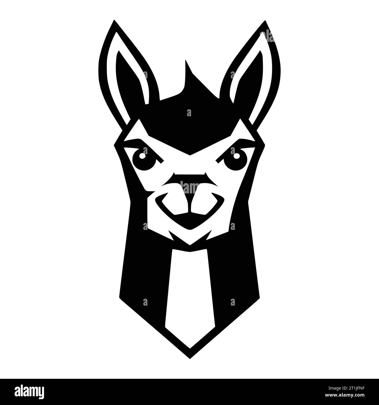 illustrazione della testa di animale selvatico del mammifero llama per logo o simbolo Illustrazione Vettoriale