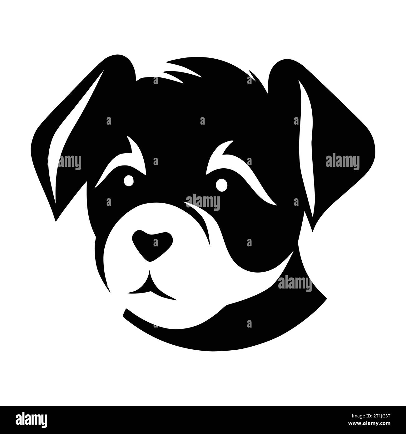 mammifero cane cucciolo illustrazione della testa di animale selvatico per logo o simbolo Illustrazione Vettoriale