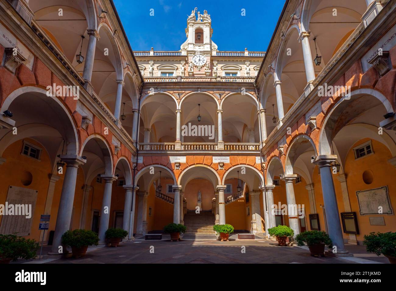 Palazzo Doria-Tursi (palazzo Niccolò Grimaldi), situato in via Giuseppe Garibaldi nel centro storico di Genova, Liguria, Italia. Dal 1848, Pa Foto Stock