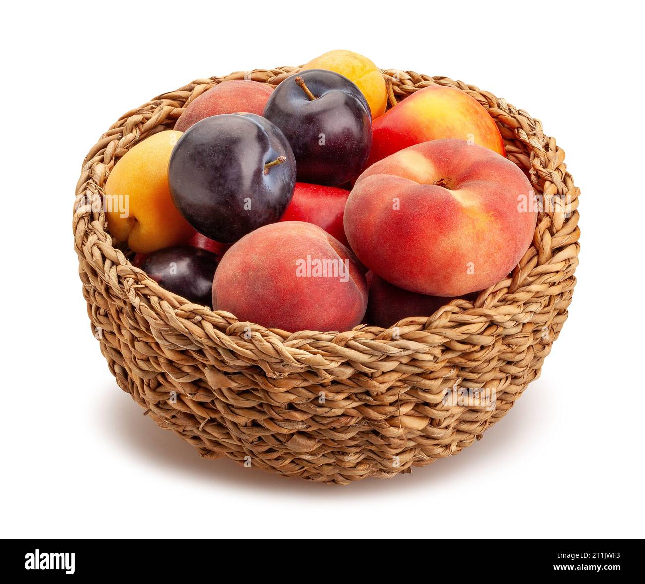 percorso cestino di miscelazione della frutta isolato su bianco Foto Stock