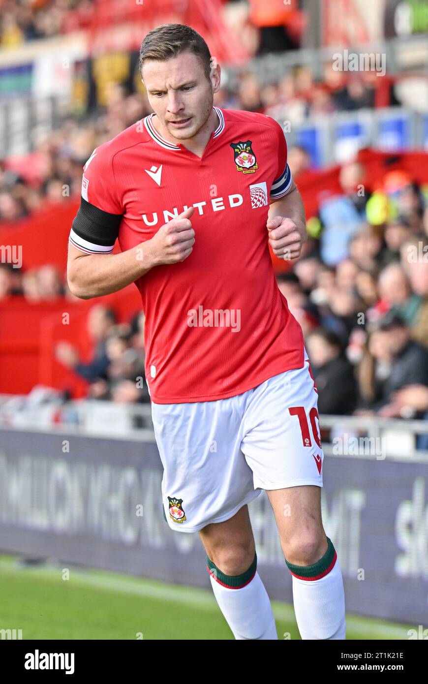 Wrexham, Regno Unito. 14 ottobre 2023. Paul Mullin 10# del Wrexham Association Football Club, durante la partita Sky Bet League 2 Wrexham vs Salford City a Stok CAE Ras, Wrexham, Regno Unito, 14 ottobre 2023 (foto di Cody Froggatt/News Images) a Wrexham, Regno Unito il 14 ottobre 2023. (Foto di Cody Froggatt/News Images/Sipa USA) credito: SIPA USA/Alamy Live News Foto Stock