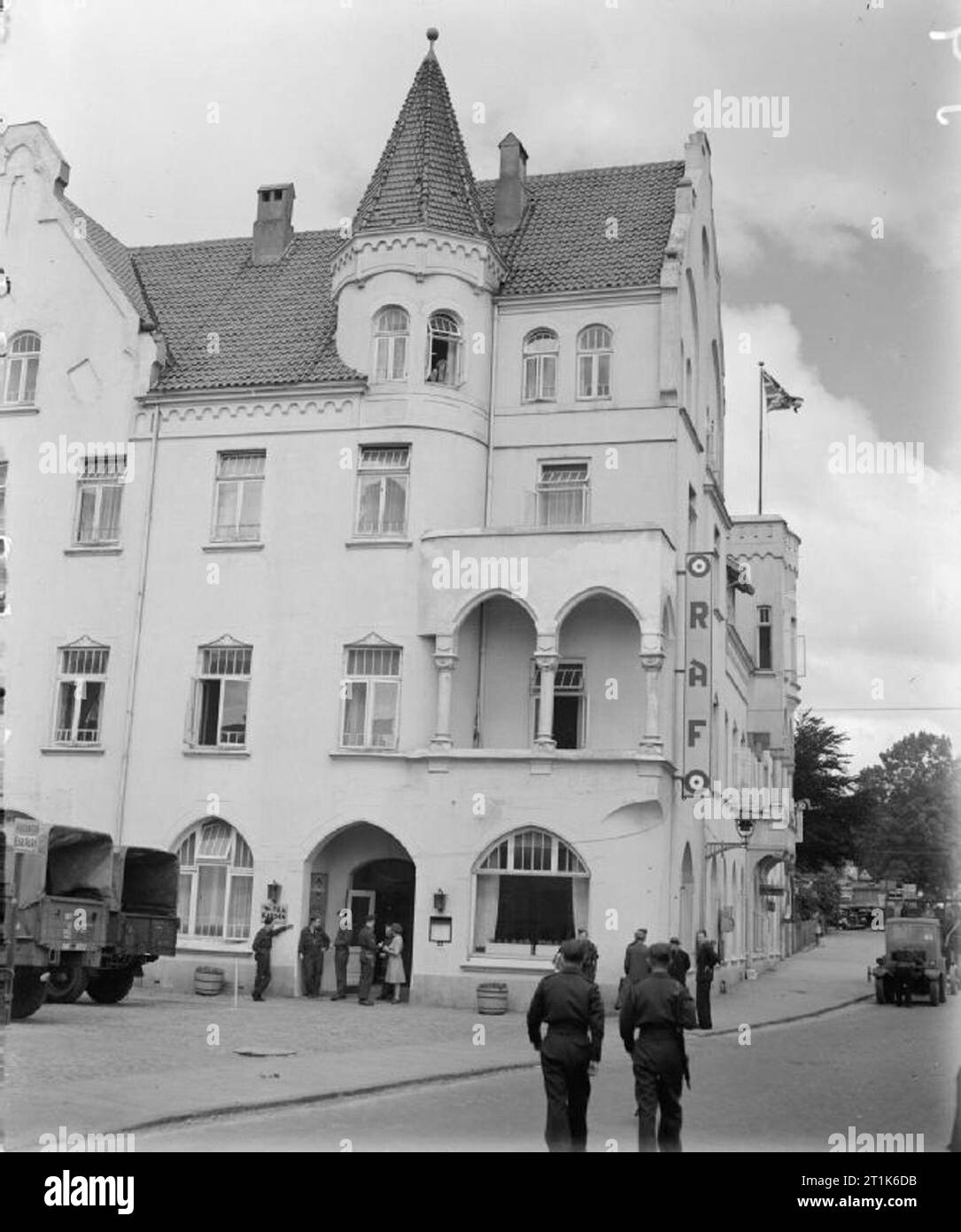 In Germania sotto occupazione alleata della Royal Air Force Malcom Club in Schleswig, ex Stadt Hamburg Hotel. Foto Stock